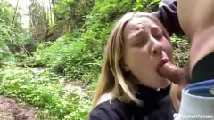 play Blonde Babe Gets a Cumshot in the Woods: Amateur Home Video